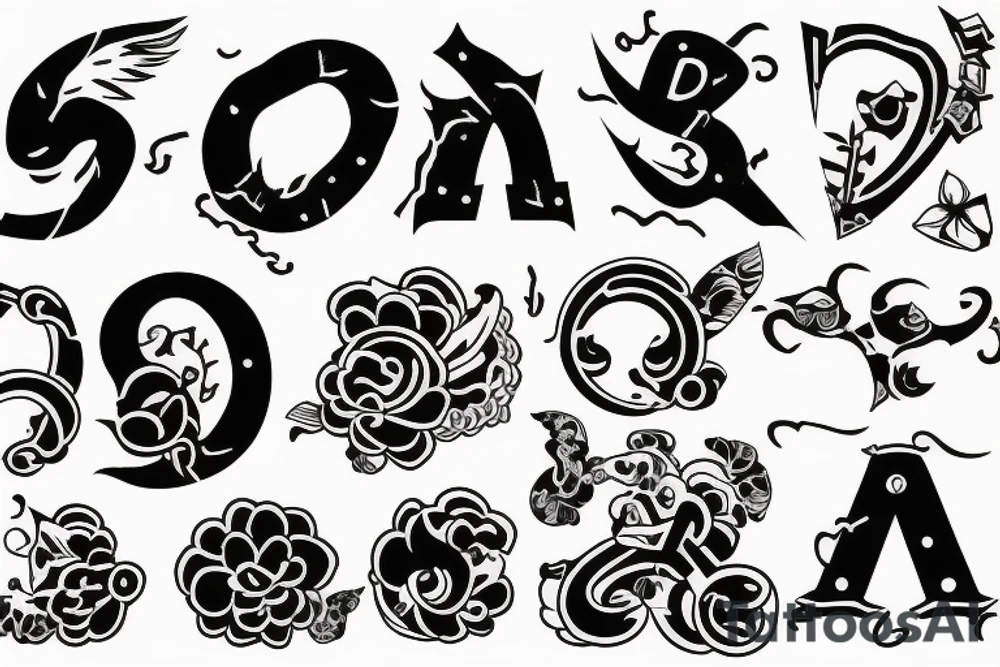 Three letters V tattoo idea