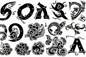 Three letters V tattoo idea