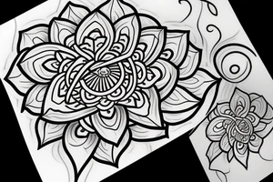 White lotus tile piece on  a vine tattoo idea