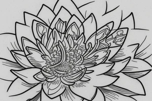 White lotus tile piece on  a vine tattoo idea