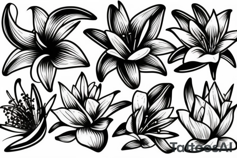 lily flower crack tattoo idea