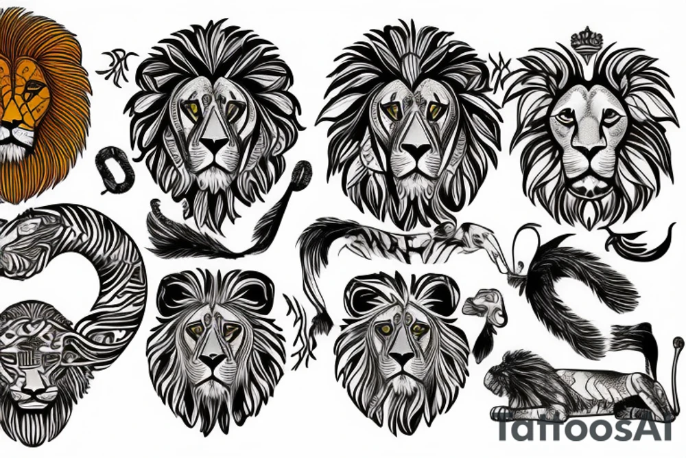 Real lion represented by Leo astrology sign tattoo idea