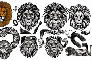 Real lion represented by Leo astrology sign tattoo idea