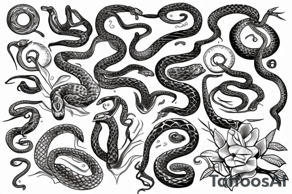 a snake in the shape of a six tattoo idea