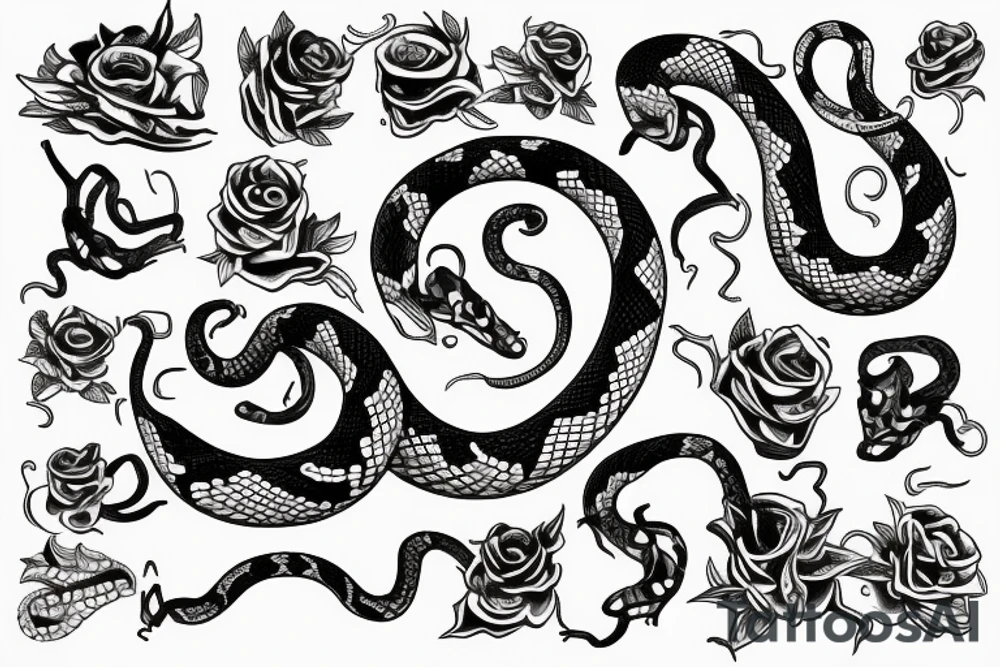 a snake in the shape of a six tattoo idea