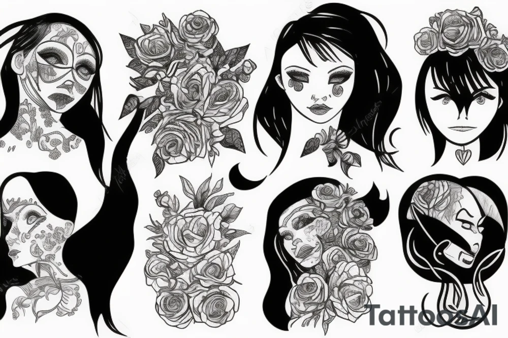 a girl in space tattoo idea