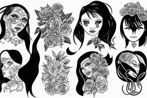 a girl in space tattoo idea