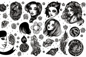 a girl in space tattoo idea