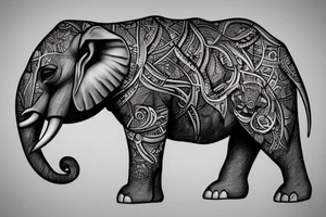 una composicion para la parte superior del brazo de animales de la selva donde no aparezcan ni jirafas, ni elefante ni rinoceronte tattoo idea