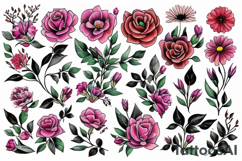 Books wirh Flowers around them tattoo idea