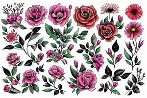 Books wirh Flowers around them tattoo idea