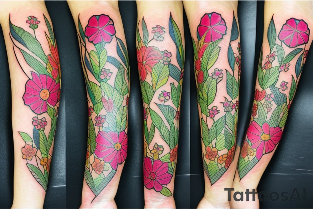 Books with Flowers around them tattoo idea