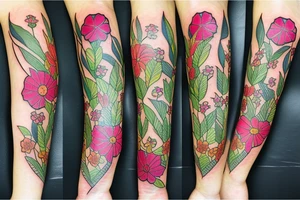 Books with Flowers around them tattoo idea