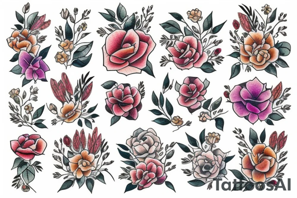 Books with Flowers around them tattoo idea