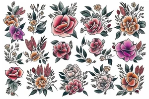 Books with Flowers around them tattoo idea