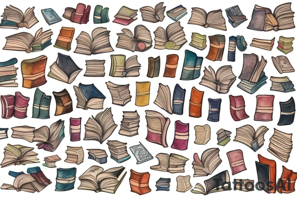 A pile of books tattoo idea