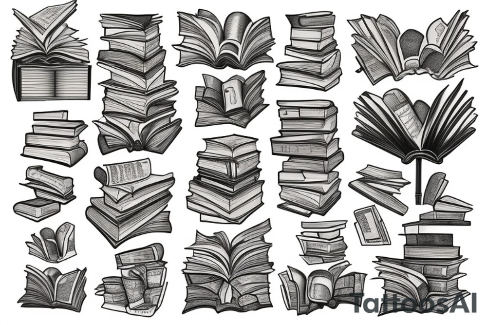 A pile of books tattoo idea