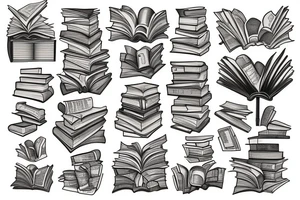 A pile of books tattoo idea