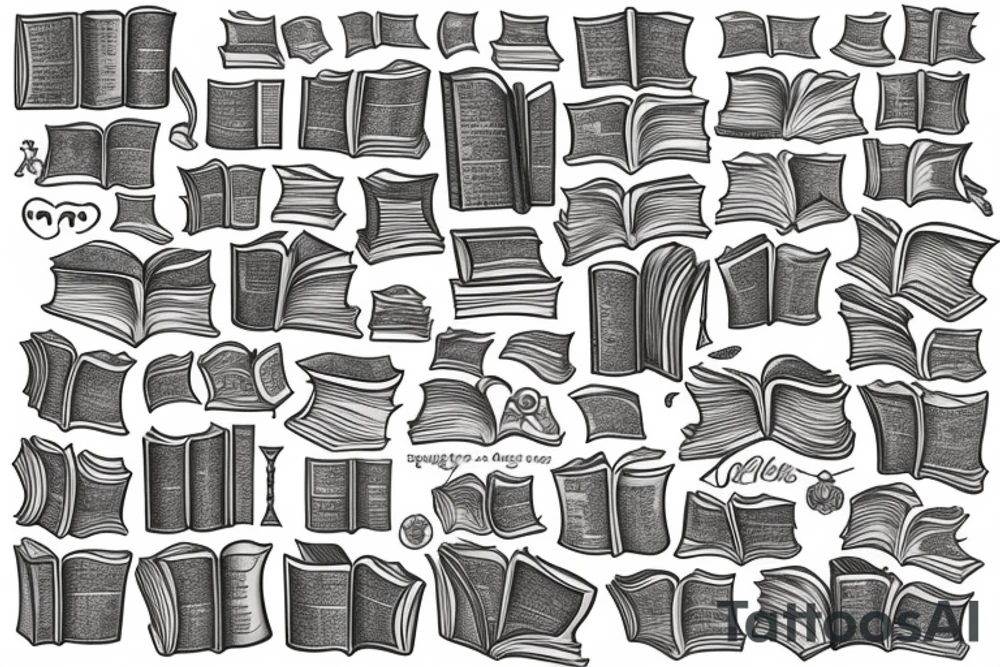 A pile of books tattoo idea