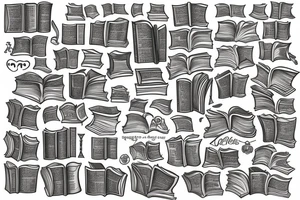 A pile of books tattoo idea