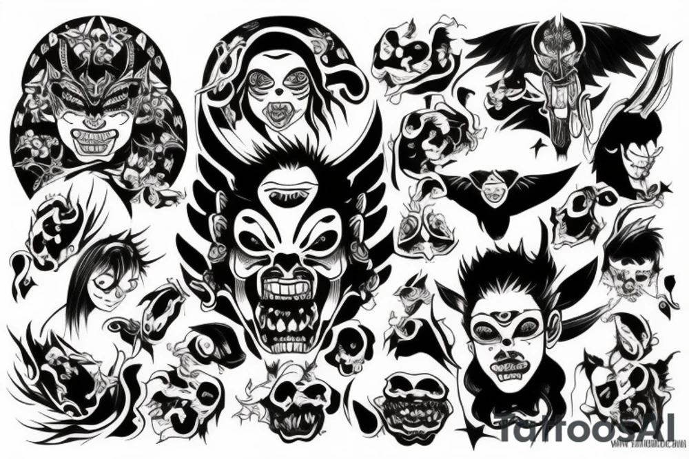 face of a good demon or an angel tattoo idea