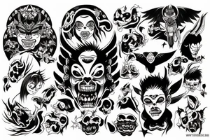 face of a good demon or an angel tattoo idea