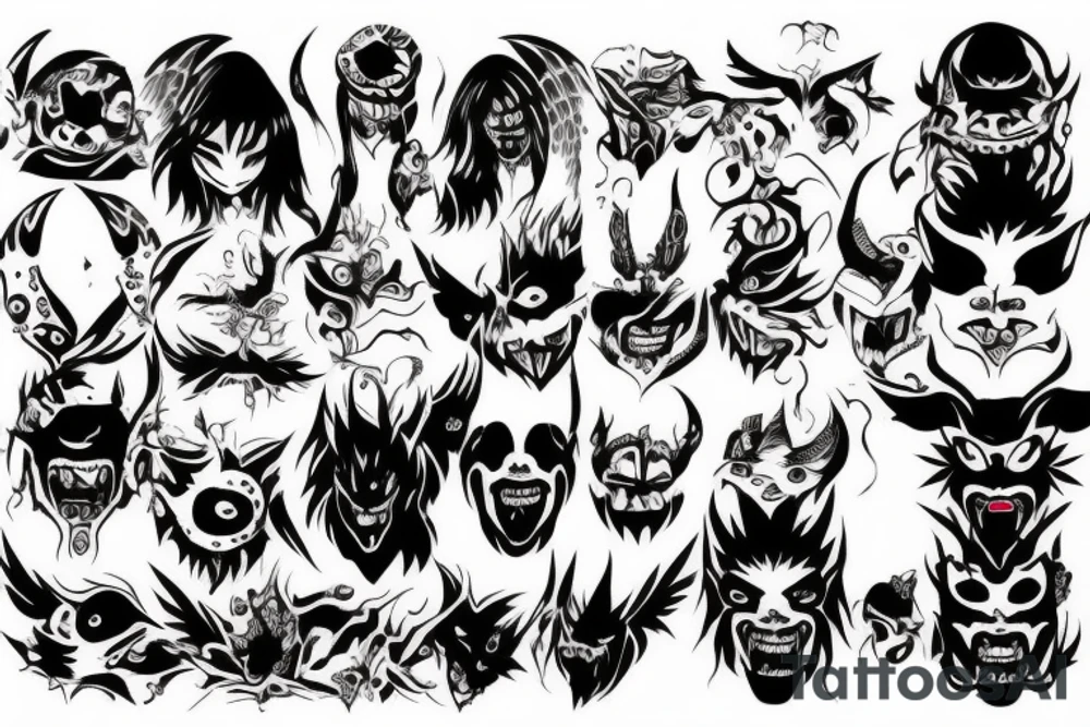 face of a good demon or an angel tattoo idea