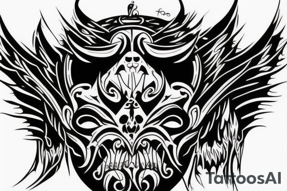 face of a good demon or an angel tattoo idea