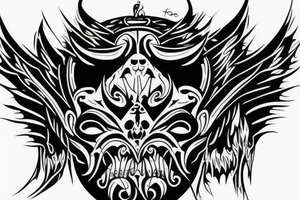 face of a good demon or an angel tattoo idea