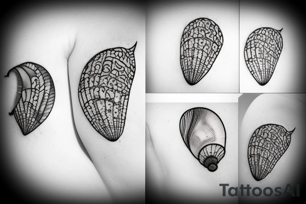 A sea shell with a pearl tattoo idea
