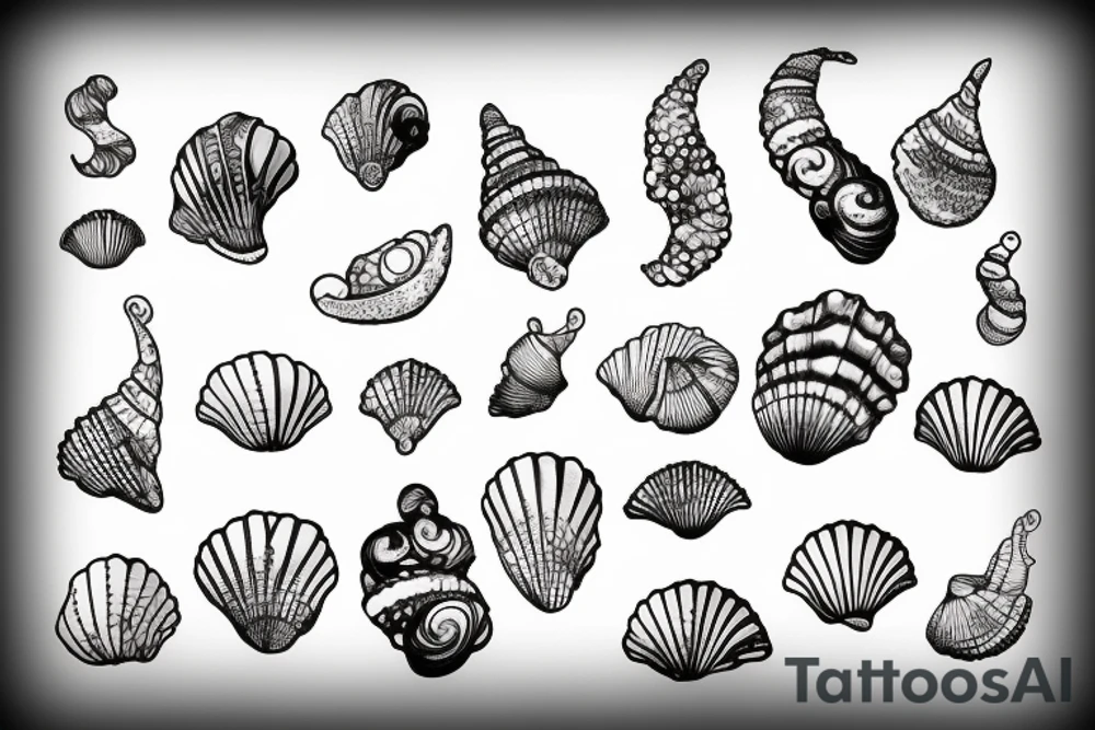 A sea shell with a pearl tattoo idea