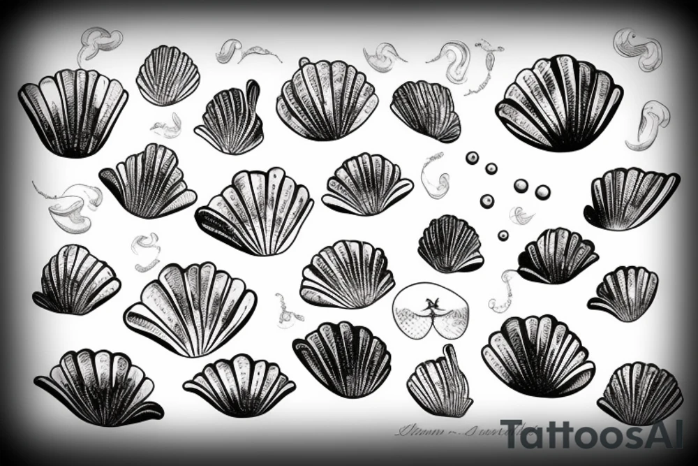 A clam with a pearl tattoo idea