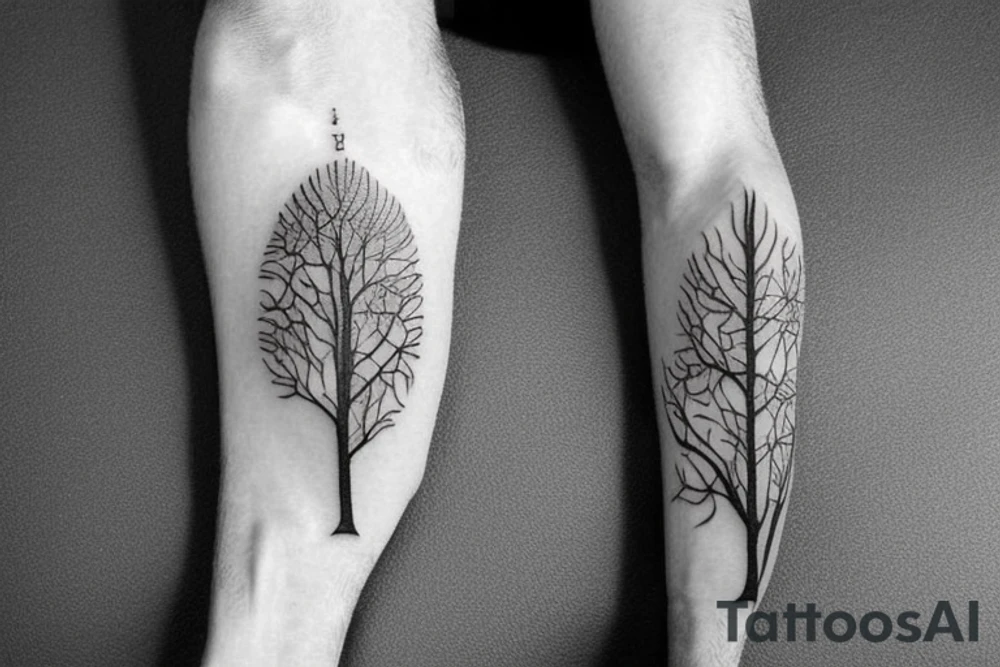Man sleeping under a tree tattoo idea