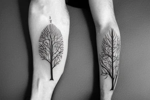 Man sleeping under a tree tattoo idea