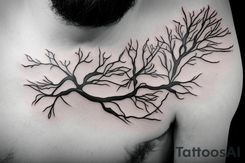 Man sleeping below a tree tattoo idea