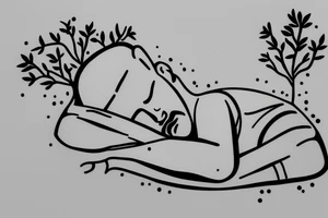 Man sleeping below a tree tattoo idea