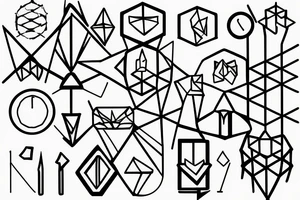 self care icon with geometric lines tattoo idea