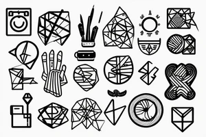self care icon with geometric lines tattoo idea