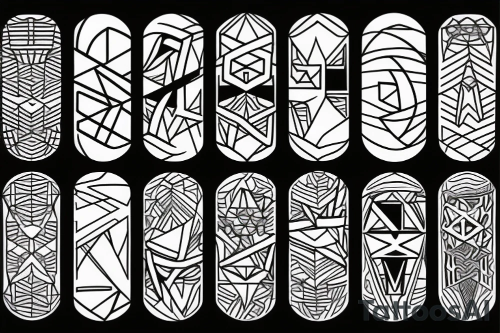self care icon with geometric lines tattoo idea