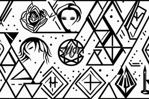 self care icon with geometric lines tattoo idea