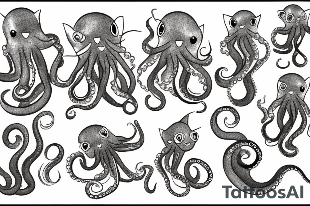 Octopus cat tattoo idea