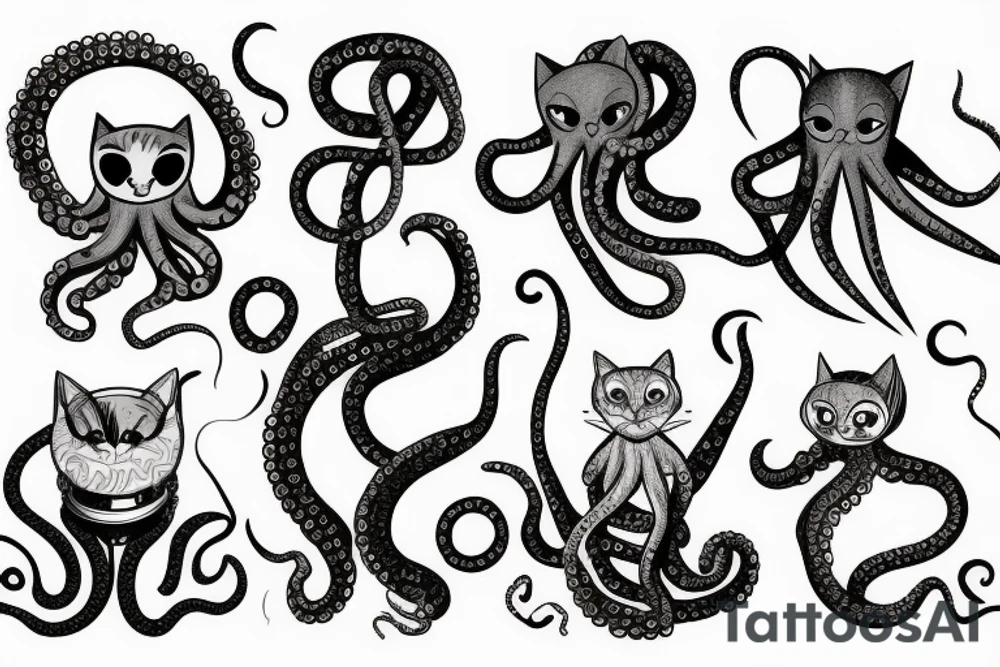 Octopus cat tattoo idea