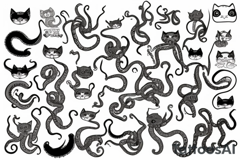 Octopus cat tattoo idea
