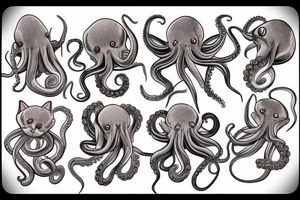 Octopus cat tattoo idea