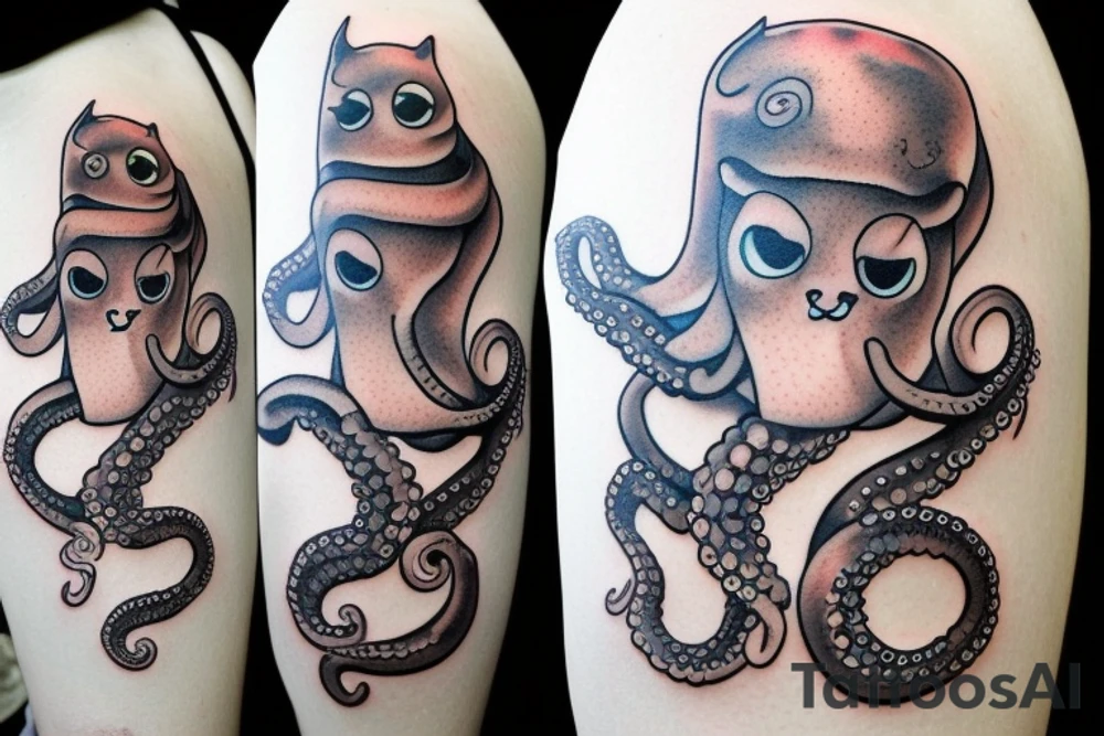 Octopus cat tattoo idea