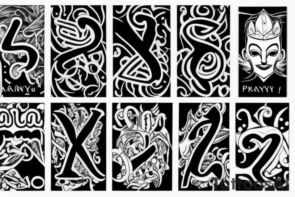 name "pranay" in a unique way ,not used until now tattoo idea