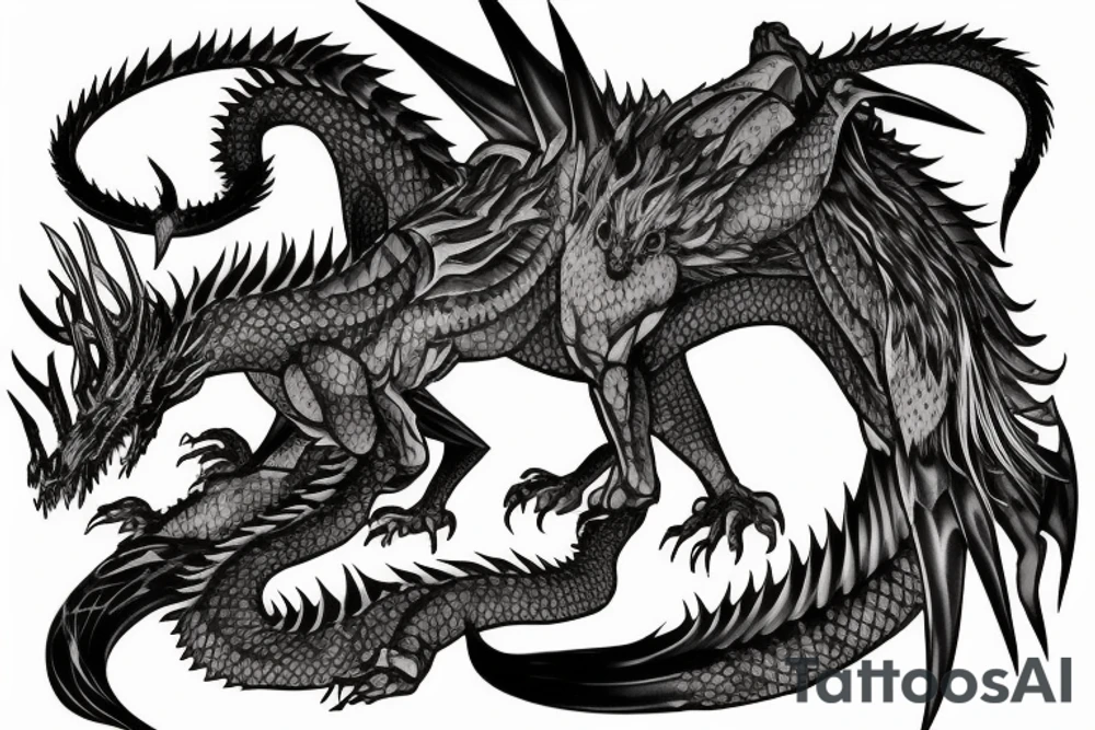 A large dragon like in anime named berserk tattoo idea