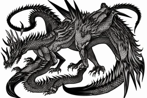 A large dragon like in anime named berserk tattoo idea