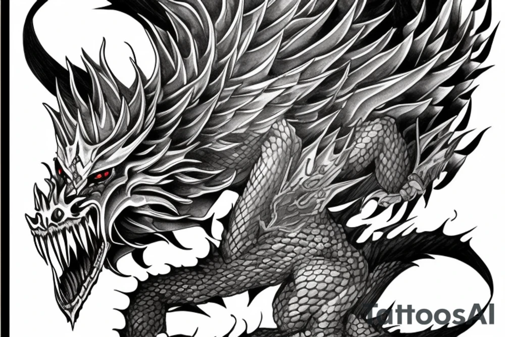 A large dragon like in anime named berserk tattoo idea