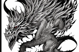A large dragon like in anime named berserk tattoo idea
